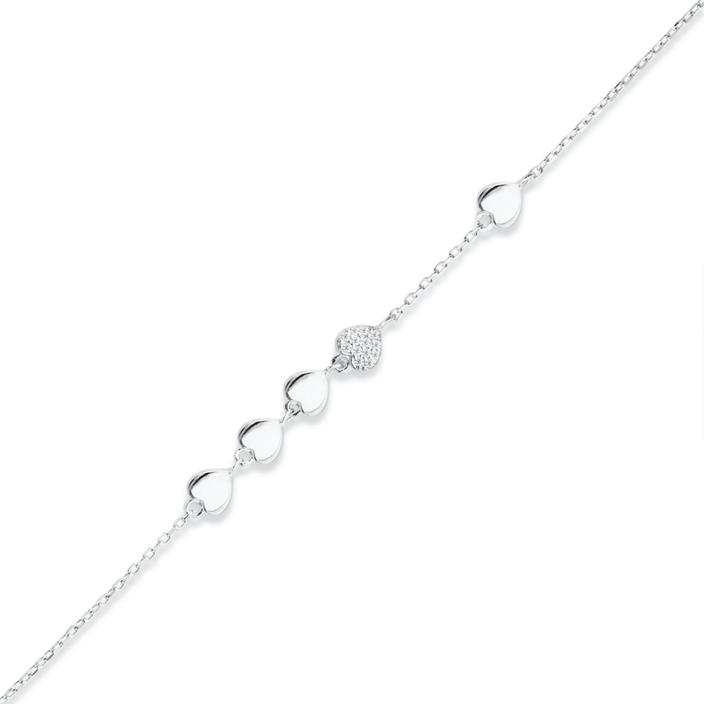 Heart Shape Cozy Bracelet (Silver & Gold Plated)